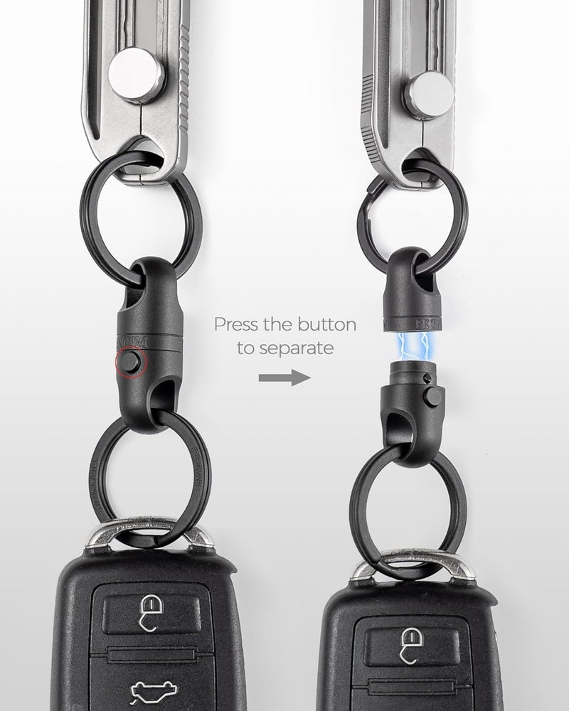 FEGVE Magnetic Quick Release Keychain – One-Hand Detachable Magnet Connector with Secure Lock for Valet & EDC Use - Image 2